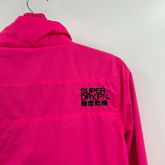 SUPERDRY Japan Hot Pink Black The Windcheater Mesh Lined Outdoor Jacket Medium - Picture 8 of 11